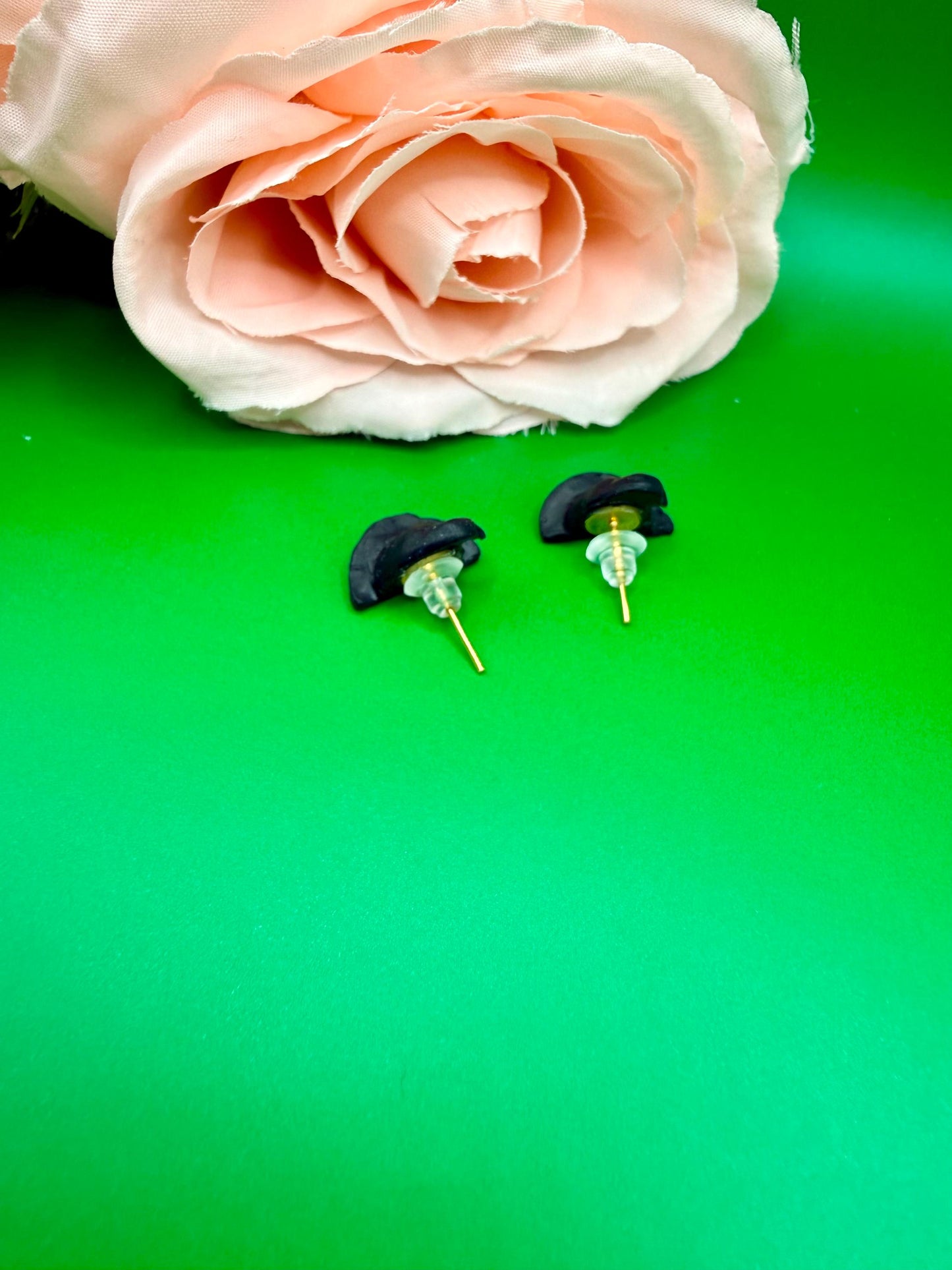 Witch Hat Stud Earrings, Polymer Clay, Hypoallergenic