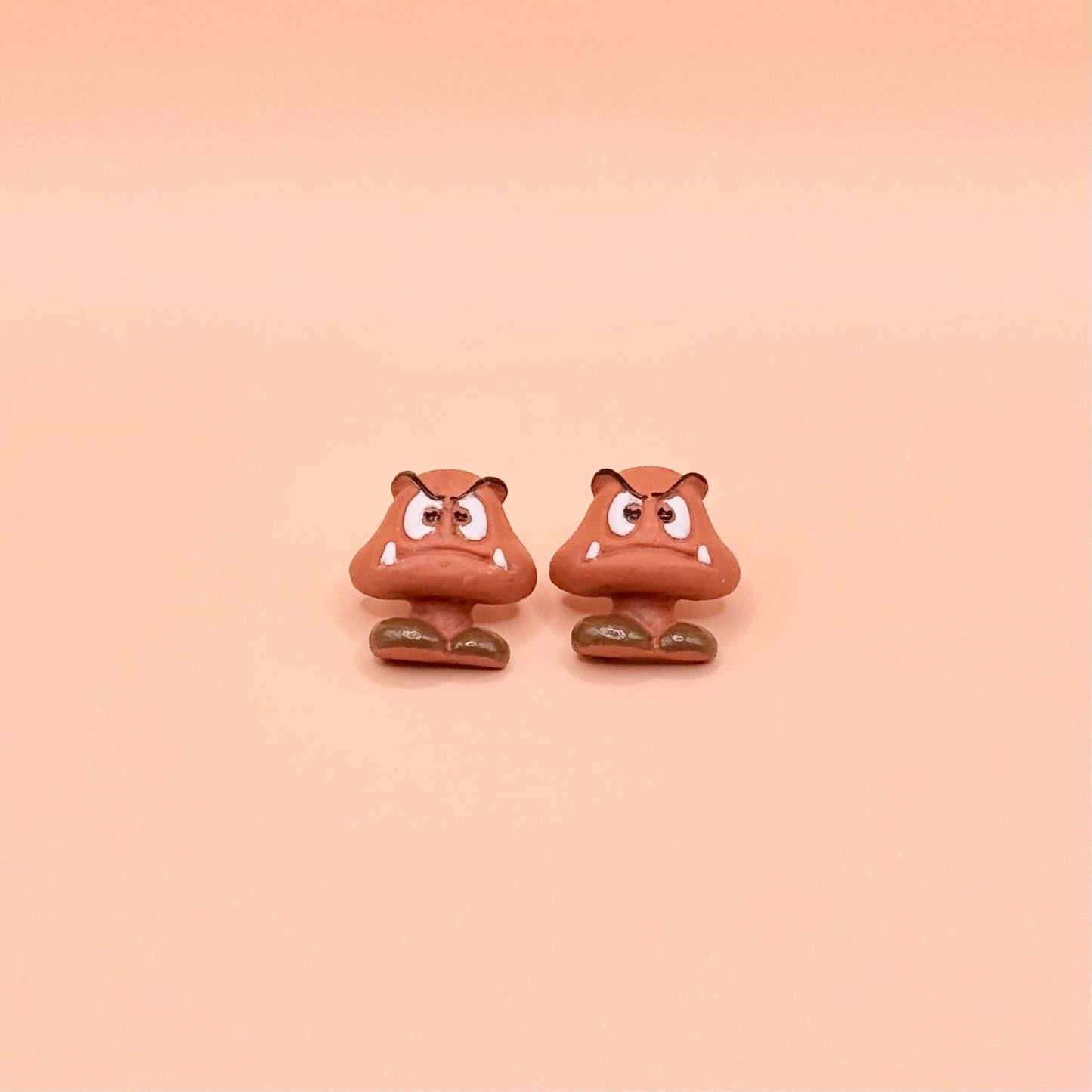 Video Game Mushroom Stud Earrings: Hypoallergenic Stainless Steel, Gamer Girl Polymer Clay Earrings