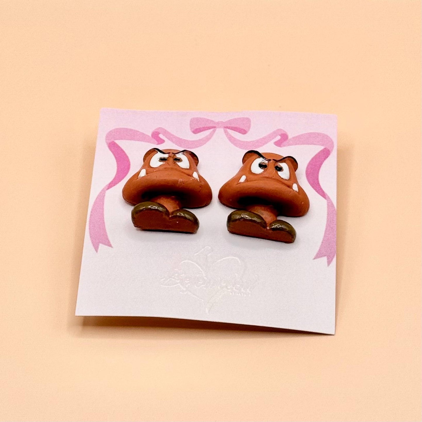 Video Game Mushroom Stud Earrings: Hypoallergenic Stainless Steel, Gamer Girl Polymer Clay Earrings