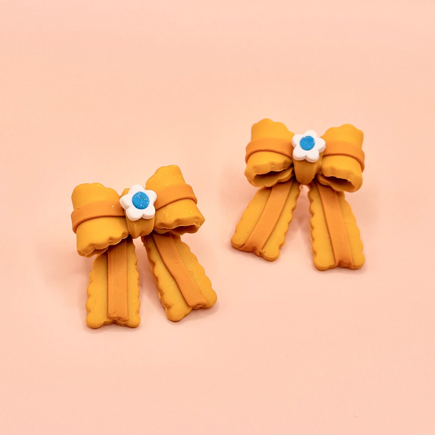 Video Game Princess Yellow Bows Studs