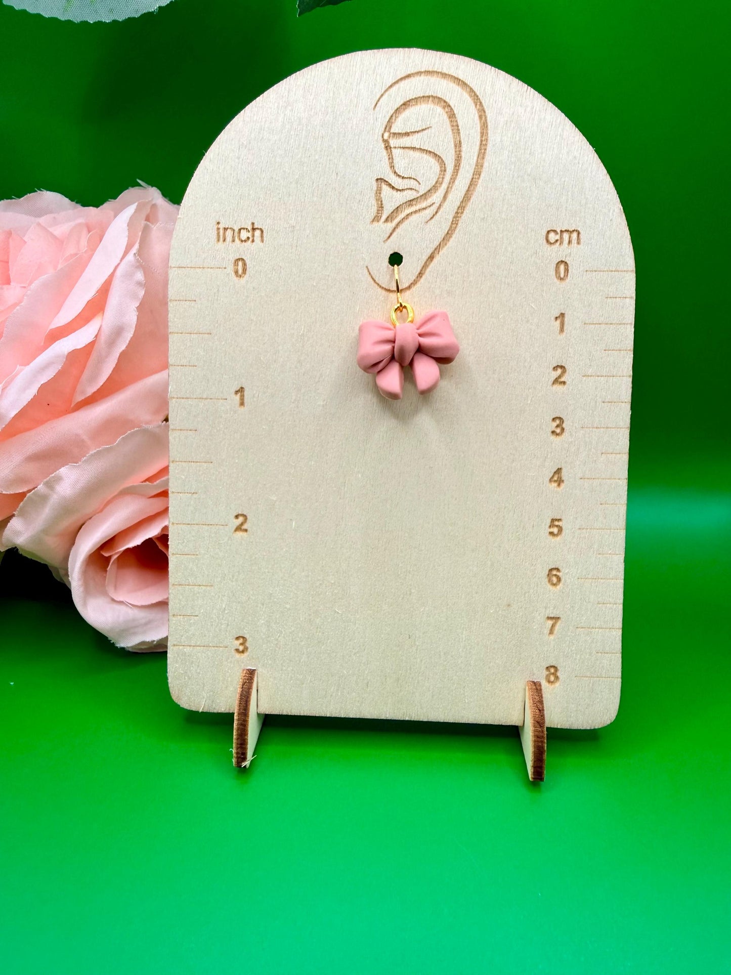 Pink Bow Dangle Earrings