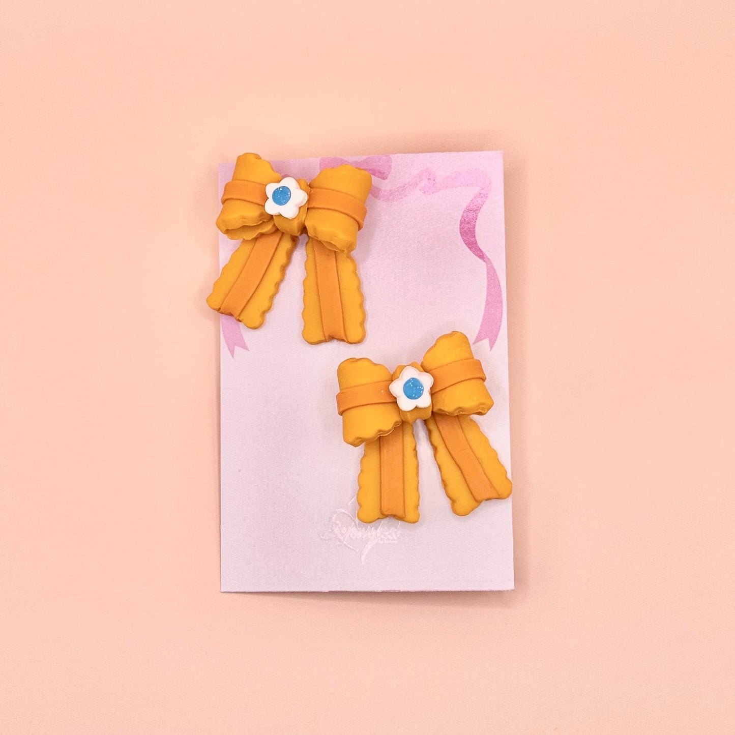 Video Game Princess Yellow Bows Studs