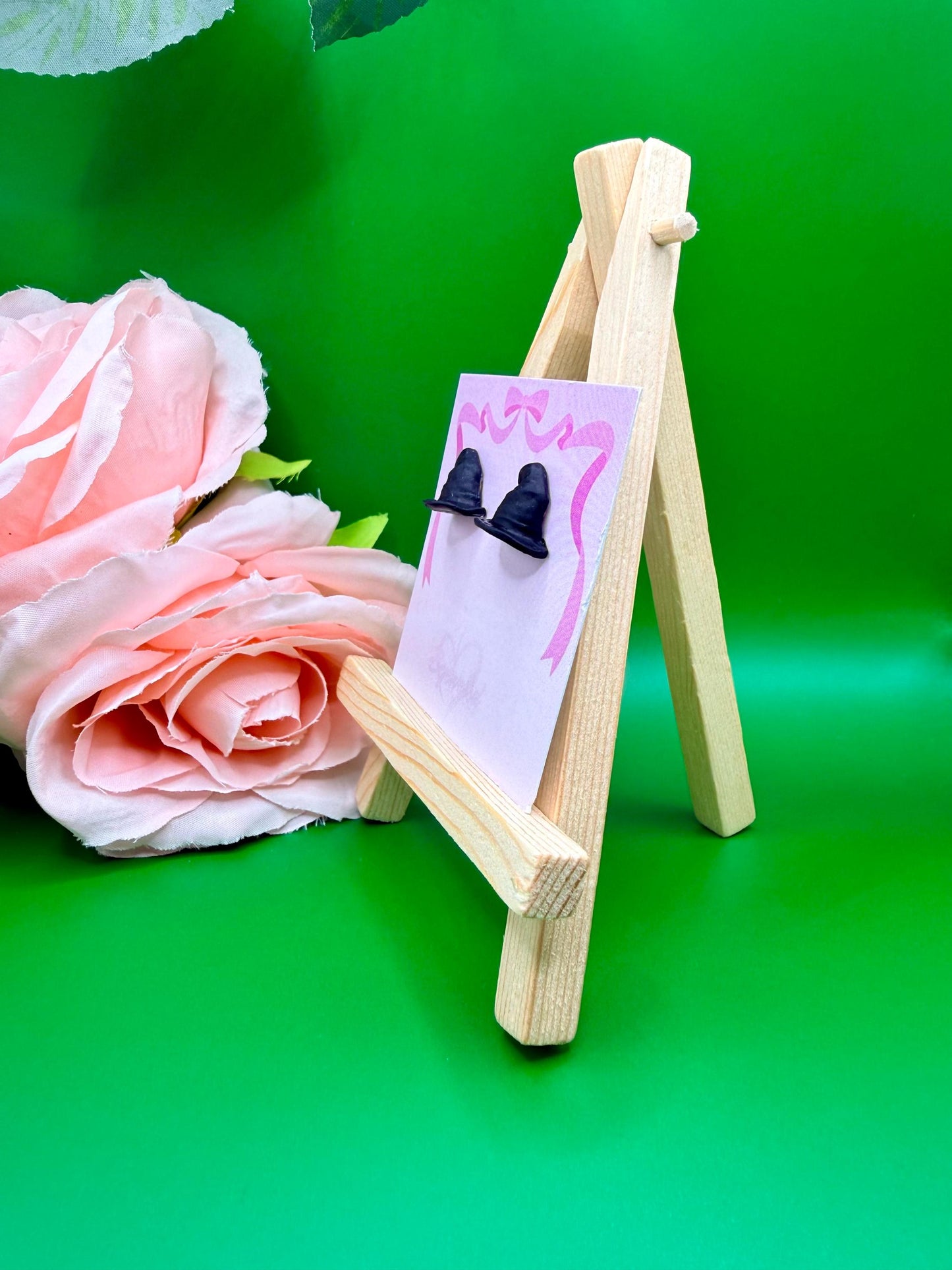 Witch Hat Stud Earrings, Polymer Clay, Hypoallergenic