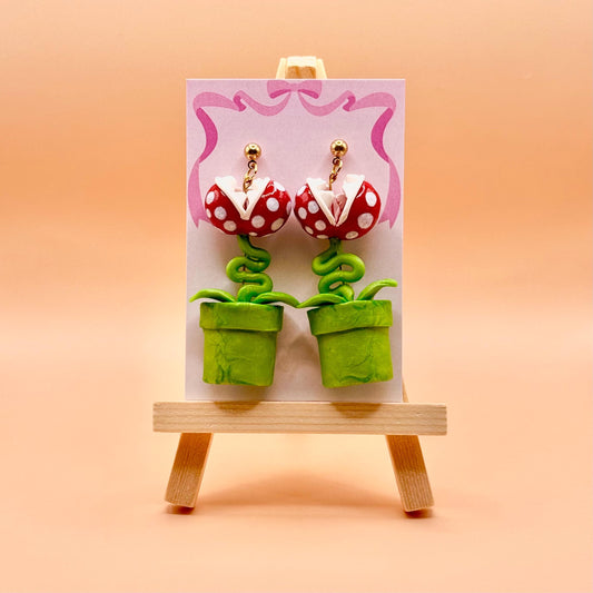 Video Game Plant Dangle Earrings