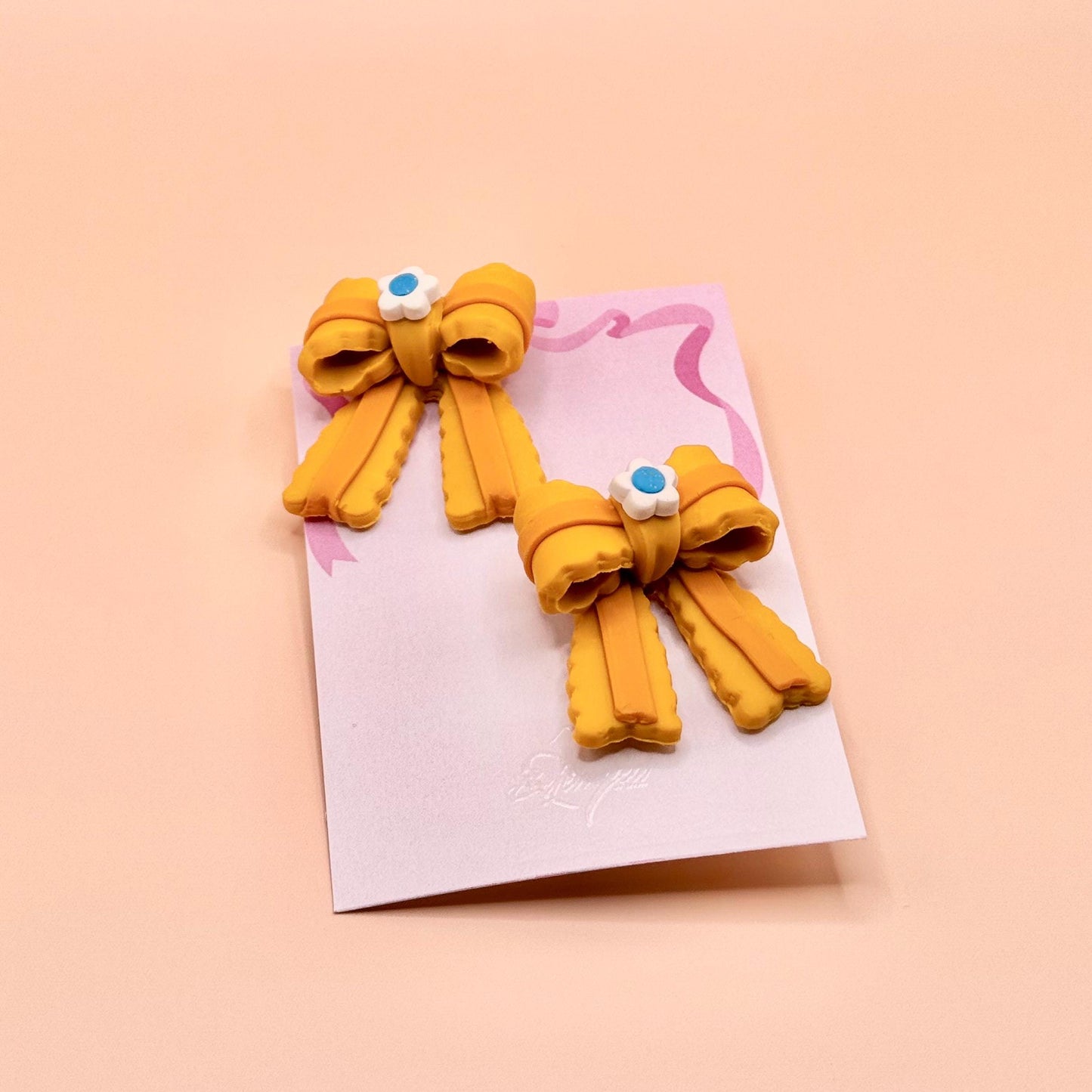 Video Game Princess Yellow Bows Studs
