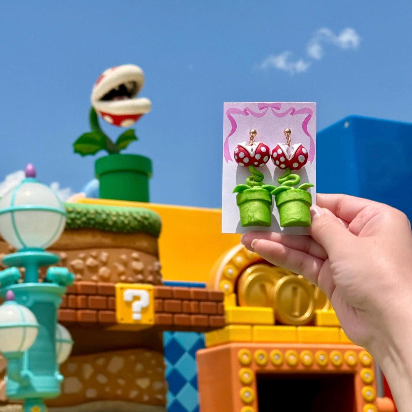 Video Game Plant Dangle Earrings