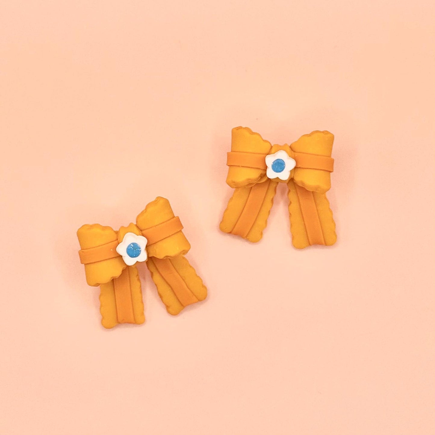 Video Game Princess Yellow Bows Studs