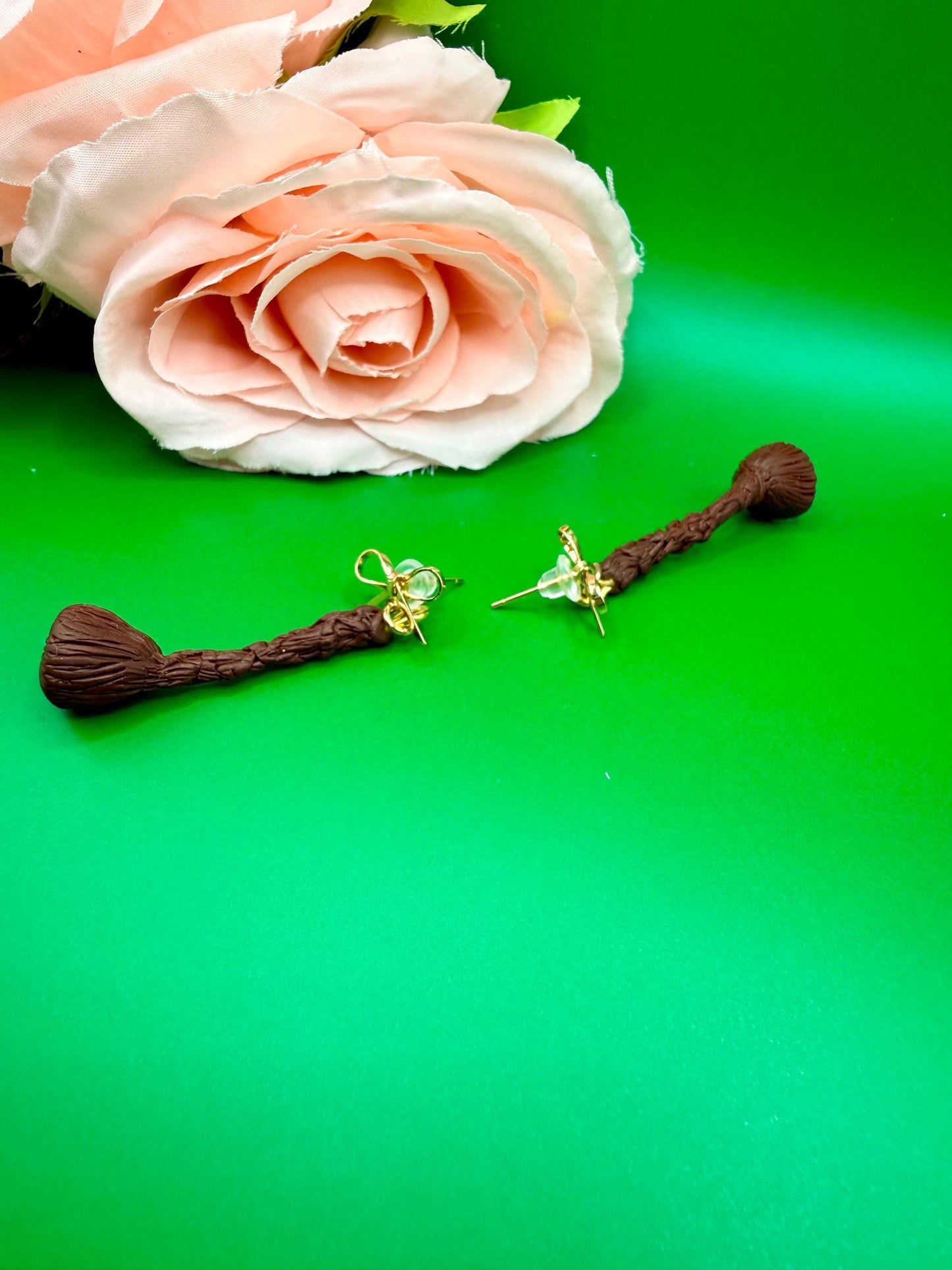 Witch Broom Dangle Earrings